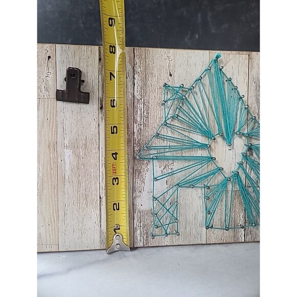String Art Clipboard Aqua String House Heart Wood Frame Spring Note Clip Easel - Picture 9 of 10